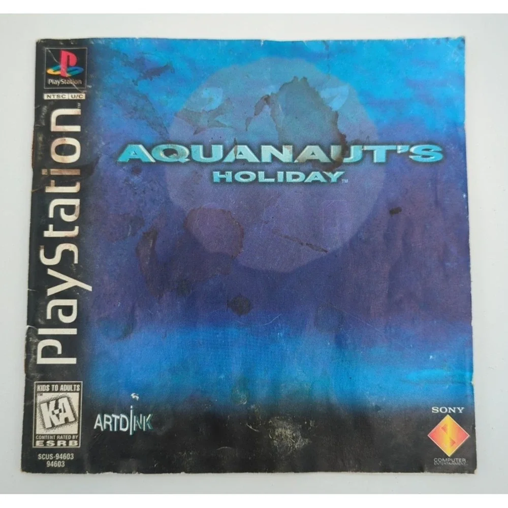 Aquanaut's Holiday Sony Playstation Paper Manual No Disk/Case‎ Manual Only READ